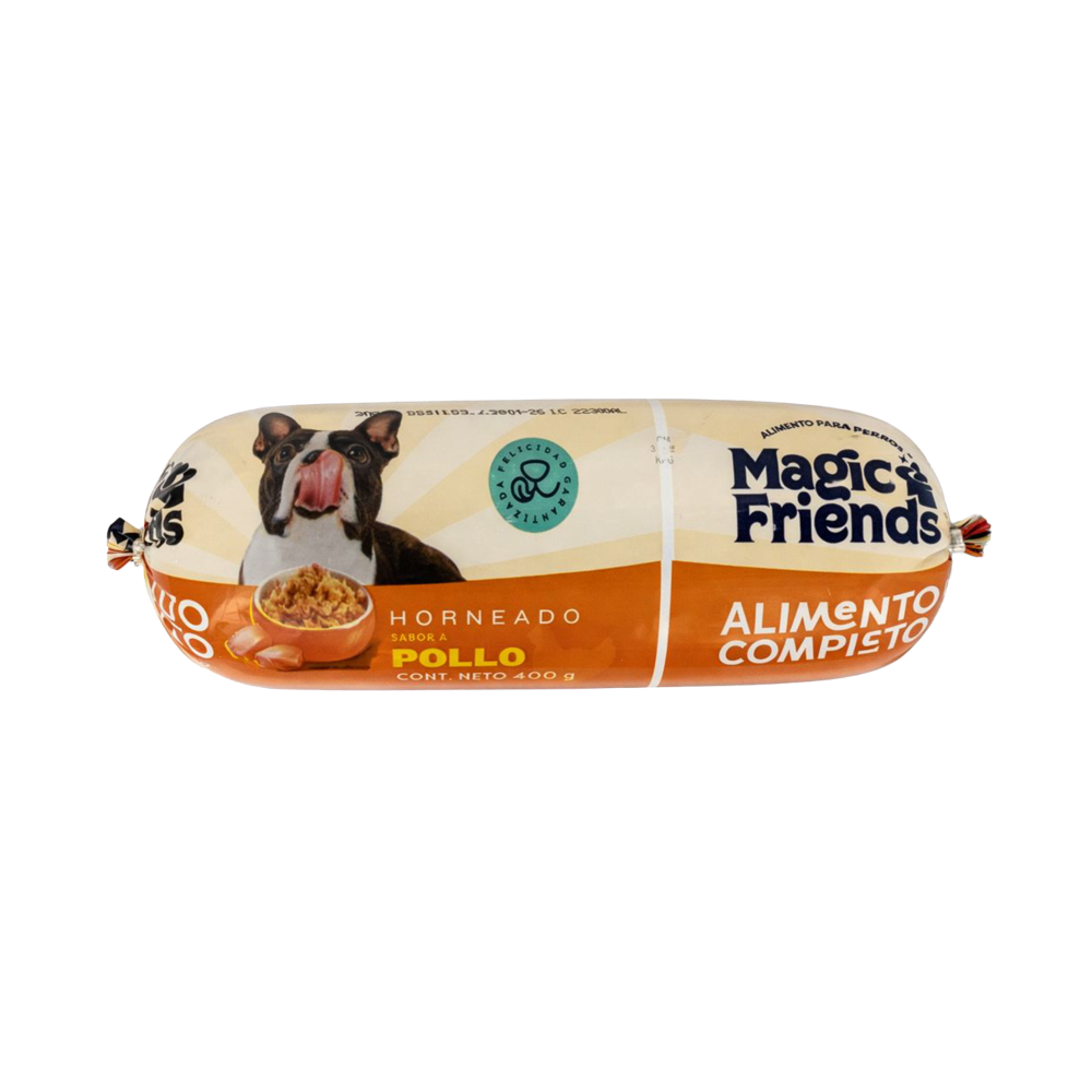 Alimento Completo Para Perros Horneado Sabor a Pollo -Magic Friends- 400g.
