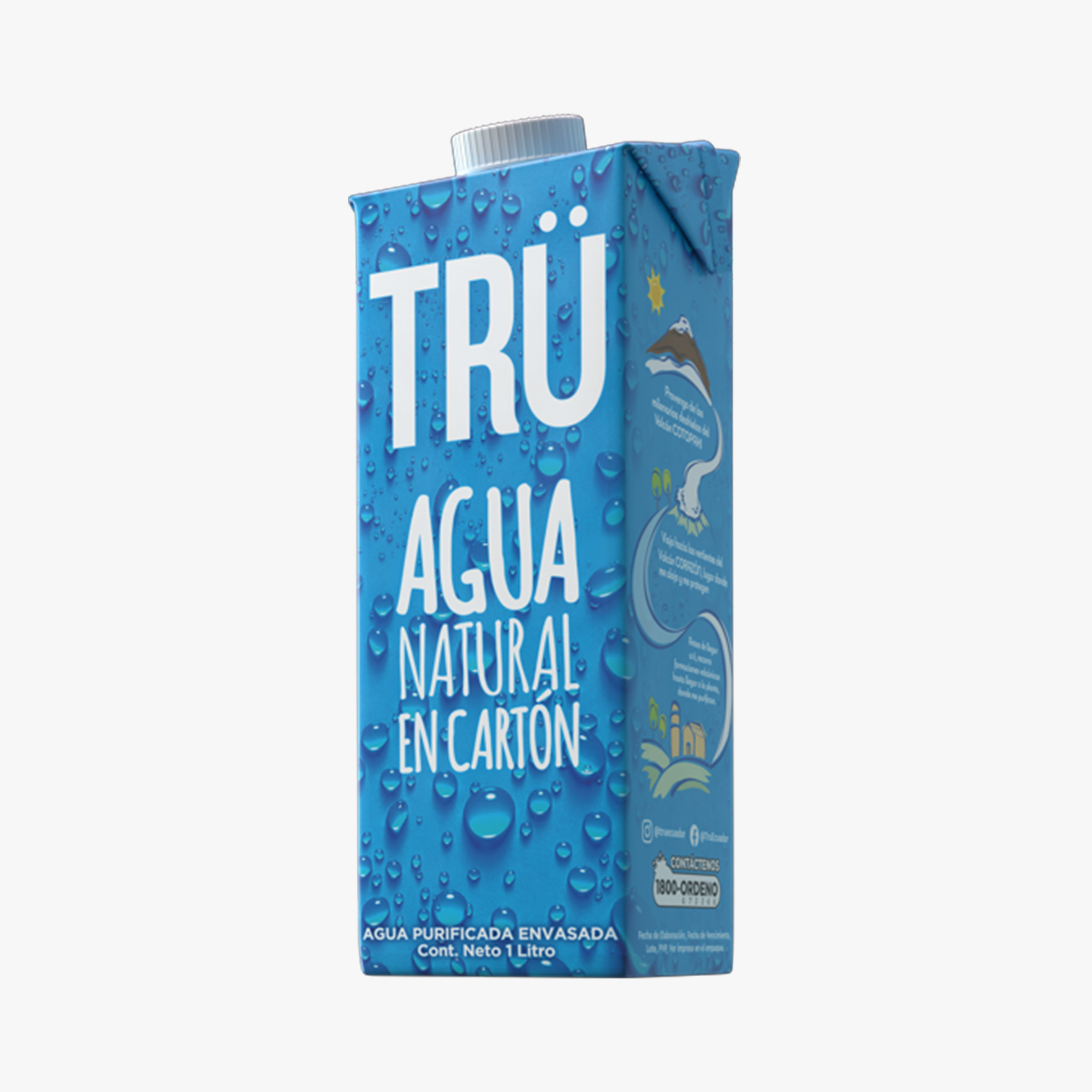 Trü Agua Natural en Cartón 1litro