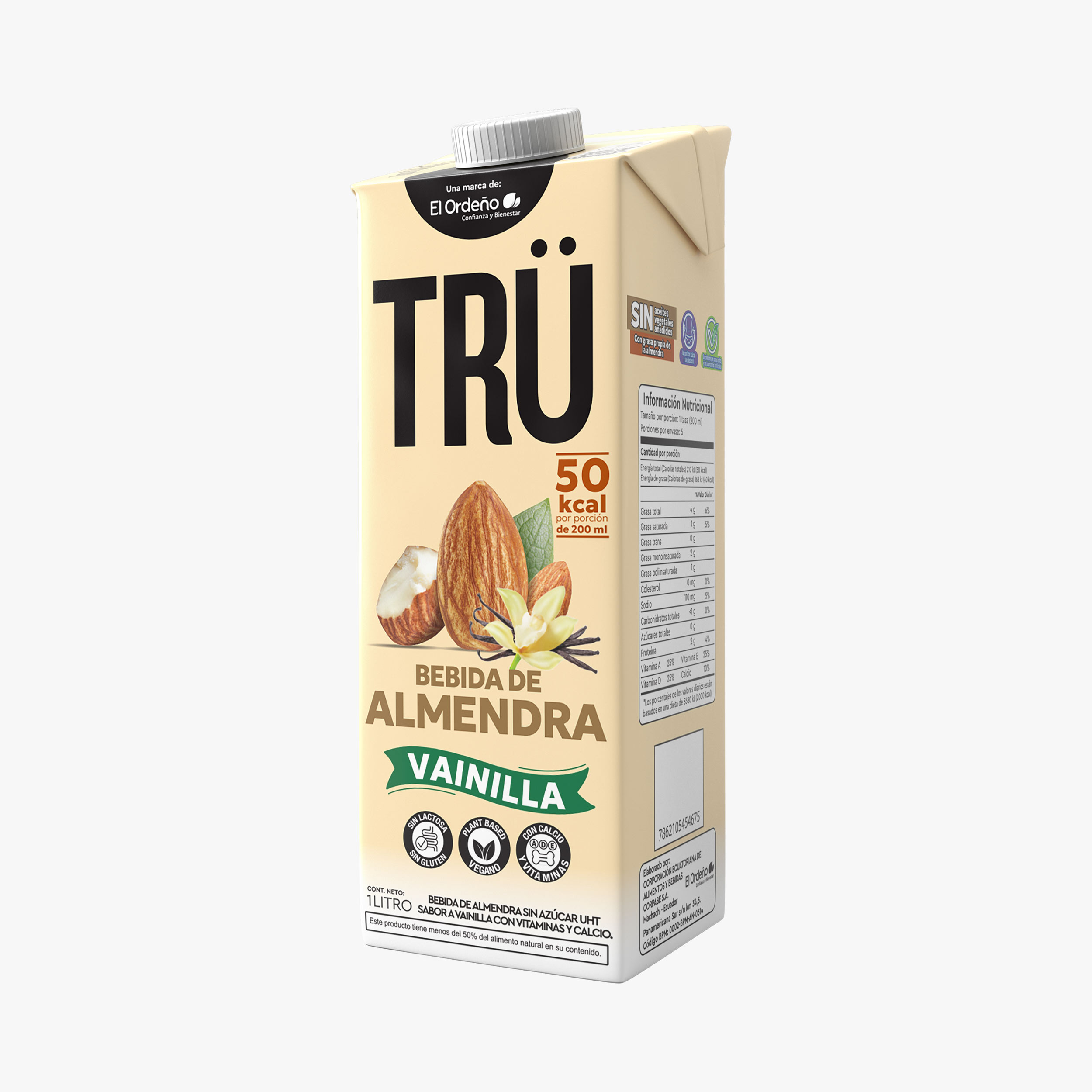 Trü Bebida de Almendra «vainilla» El Ordeño 1L