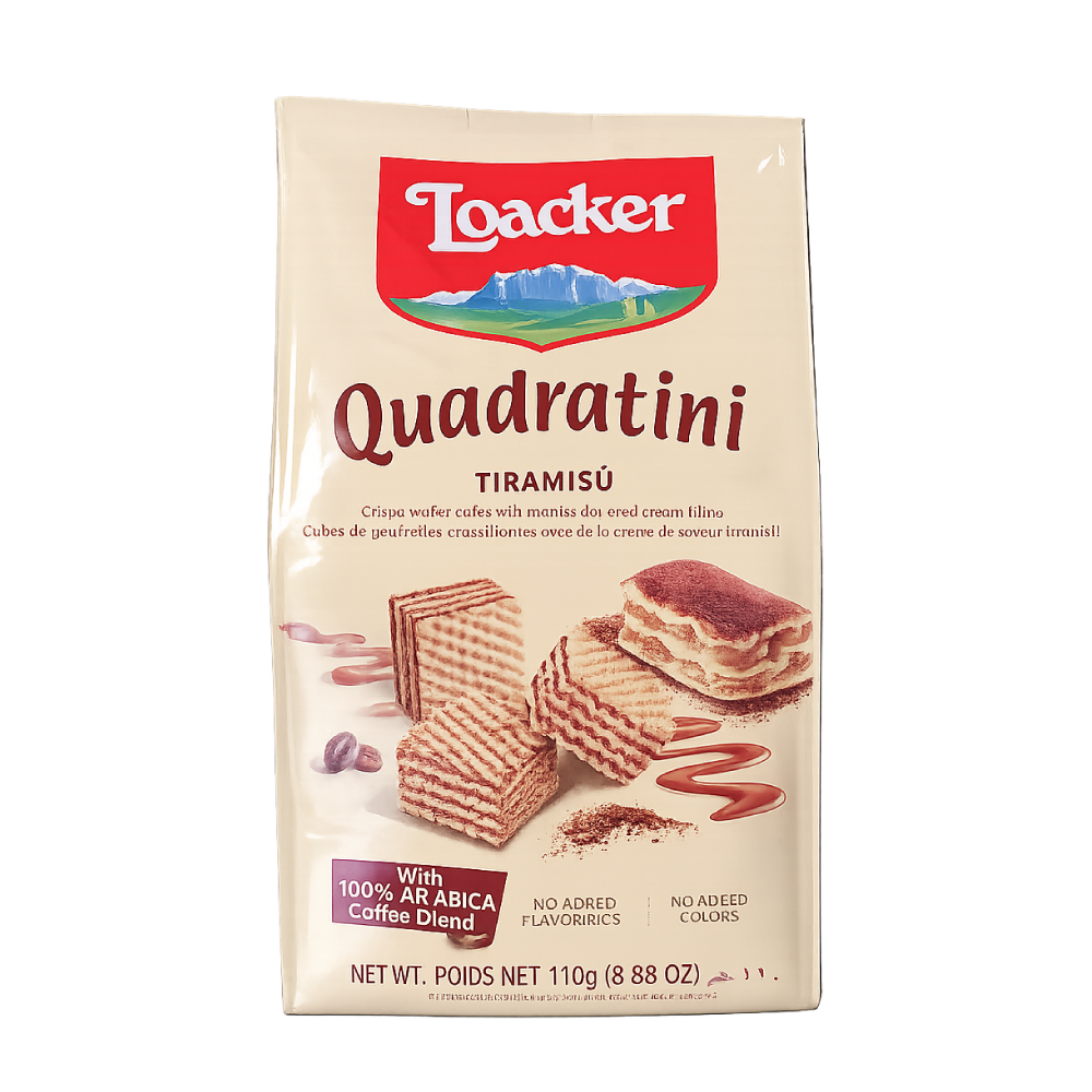 Galleta Wafer Tiramisu -Quadratini- 125 gr.