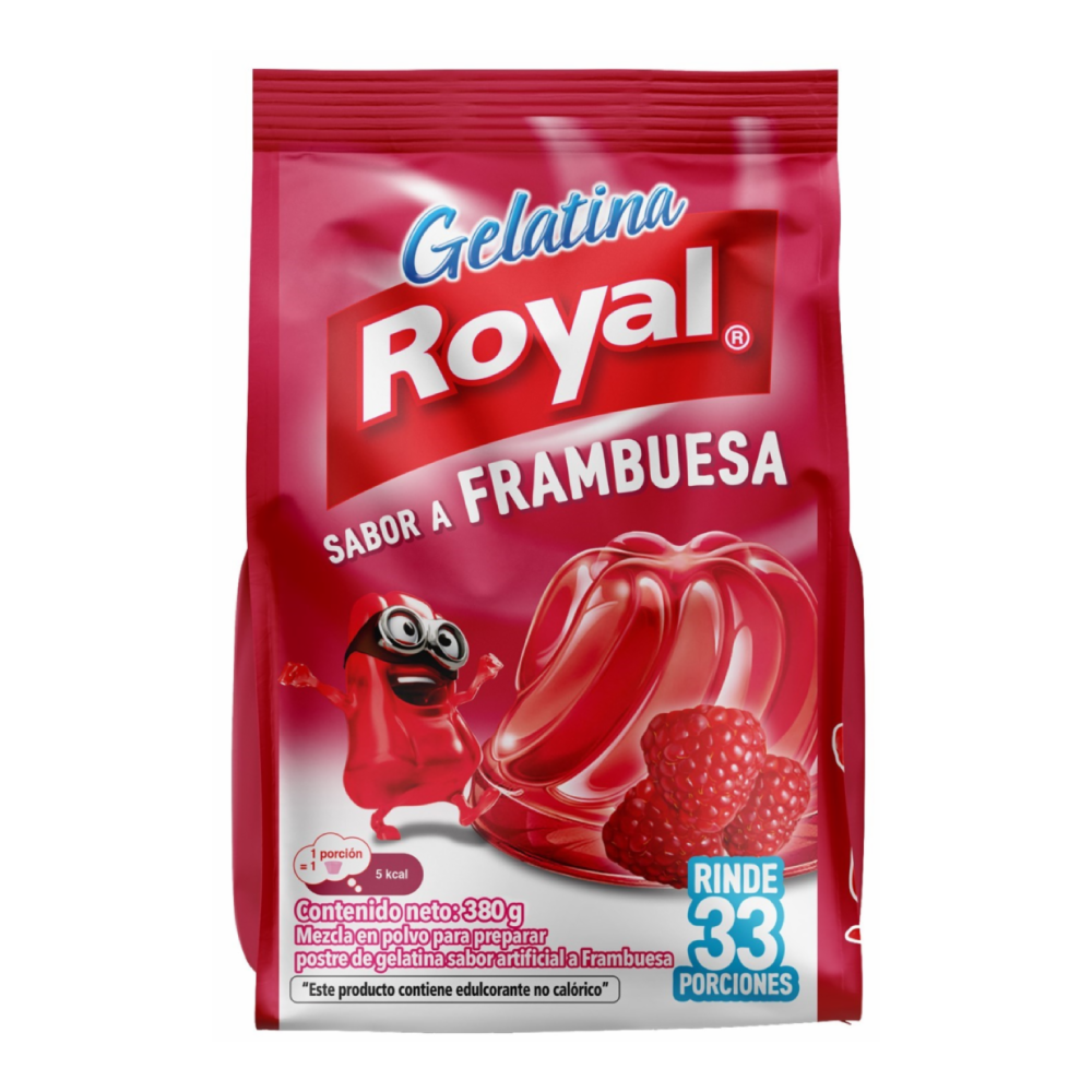 Gelatina Sabor Frambuesa -Royal- 385gr.
