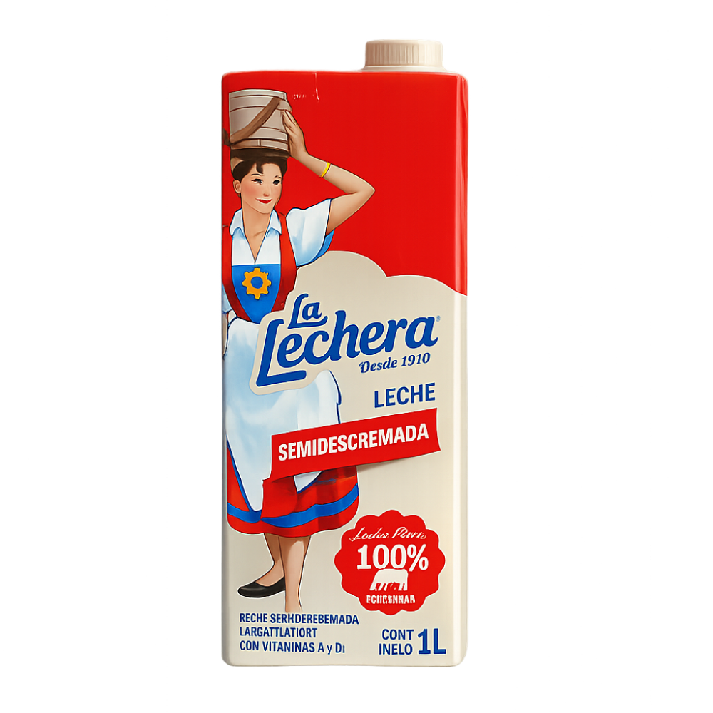 Leche Semidescremada -La Lechera- 1Lt.