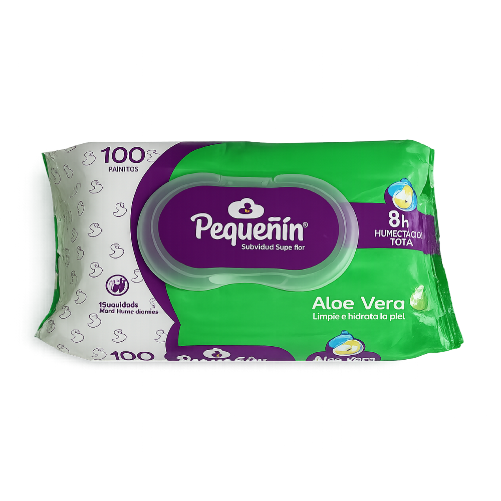 Paños Húmedos Con Aloe Vera -Pequeñín- 100 Unid.